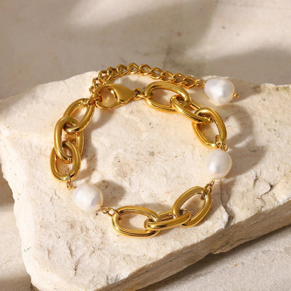 [GALE]Ysabel Chunky Freshwater Pearl Bracelet