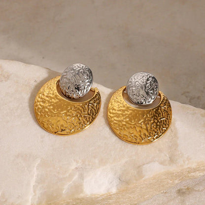 [GALE]Shelly Two Tone Crescent Earrings