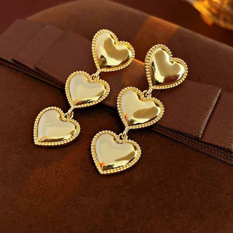 [GALE]Aimee Gold Heart Earrings