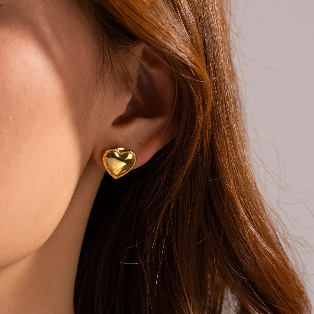 [GALE]Ruth Heart Gold Earrings