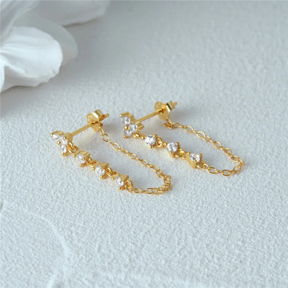 [GALE]Daniella Diamond Chain Stud