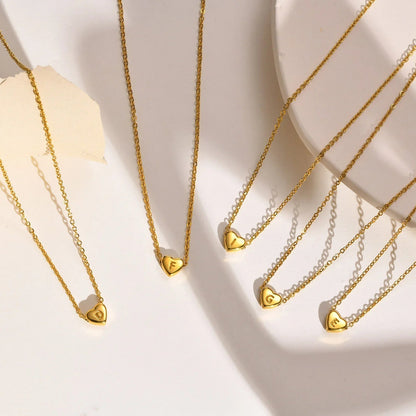 [GALE]Heart Initial Gold Necklace