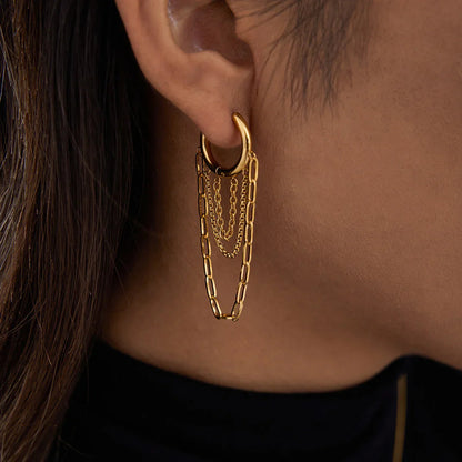 [GALE]Alaina Link Chain Hoops