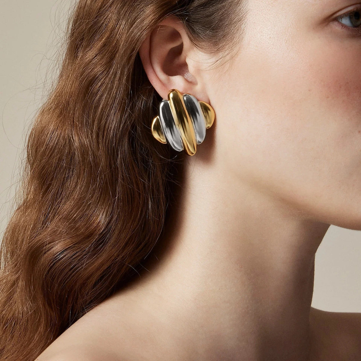[GALE]Maxine Rippled Gold Earrings