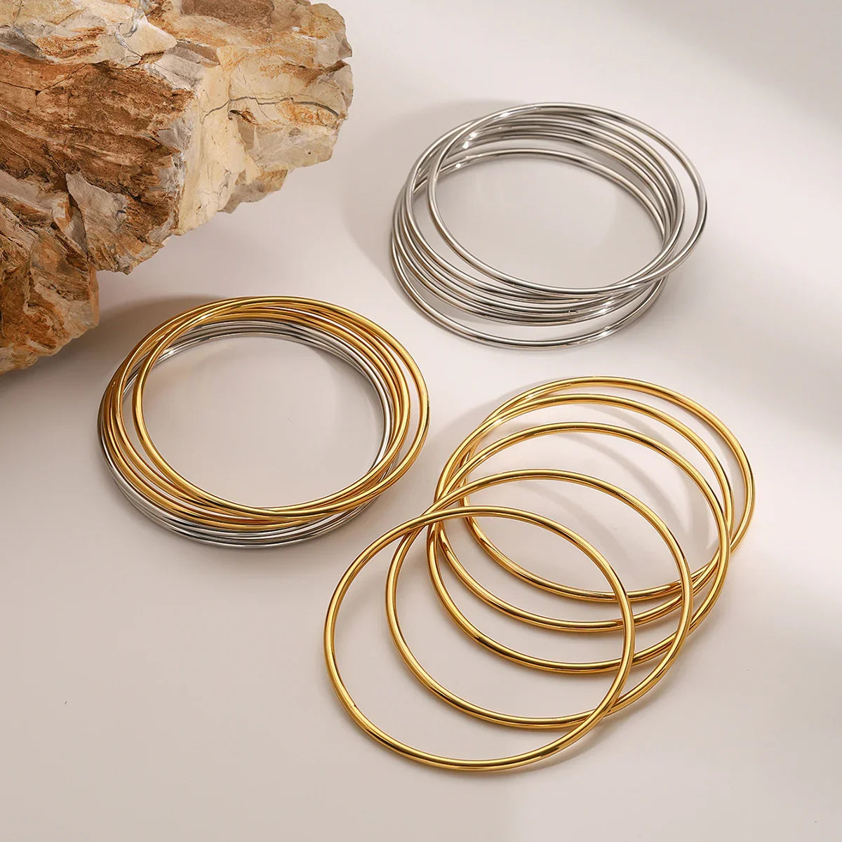 [GALE]Shannon Gold Bangle Set