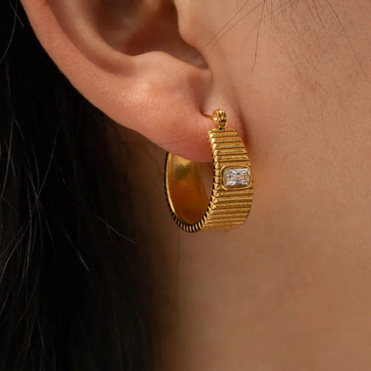 [GALE]Carole Gold Hoop Earrings