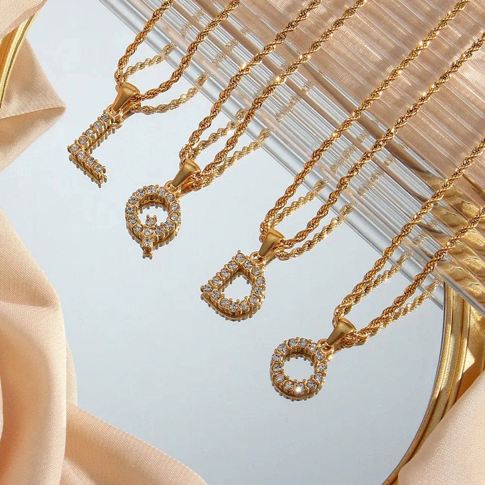 [GALE]Maeve Letter Initial Diamond Necklace