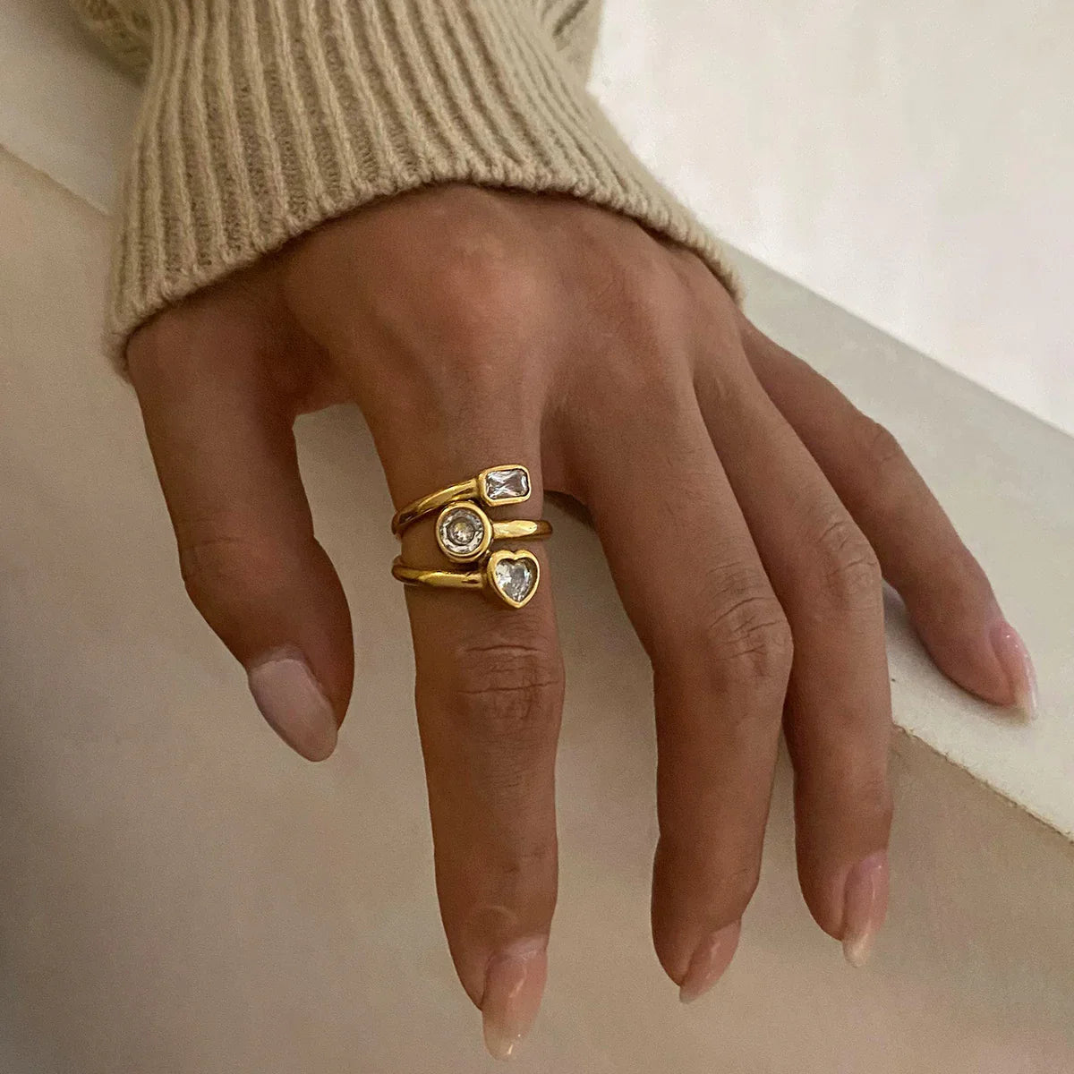 [GALE]Amelina Layered Diamond Ring