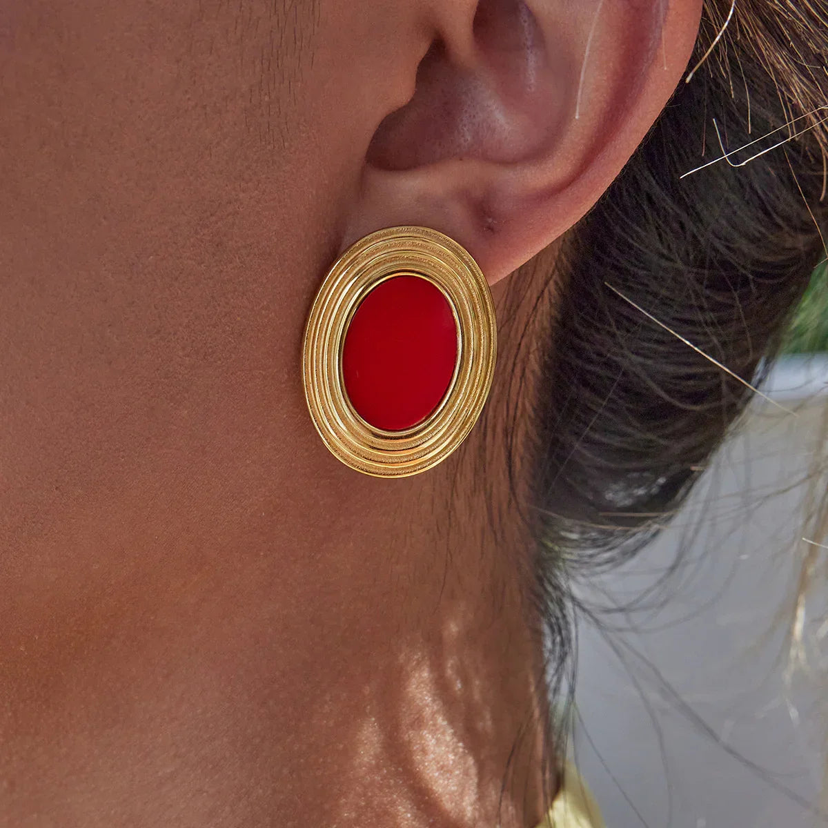 [GALE]Ruthie Gold Enamel Earrings