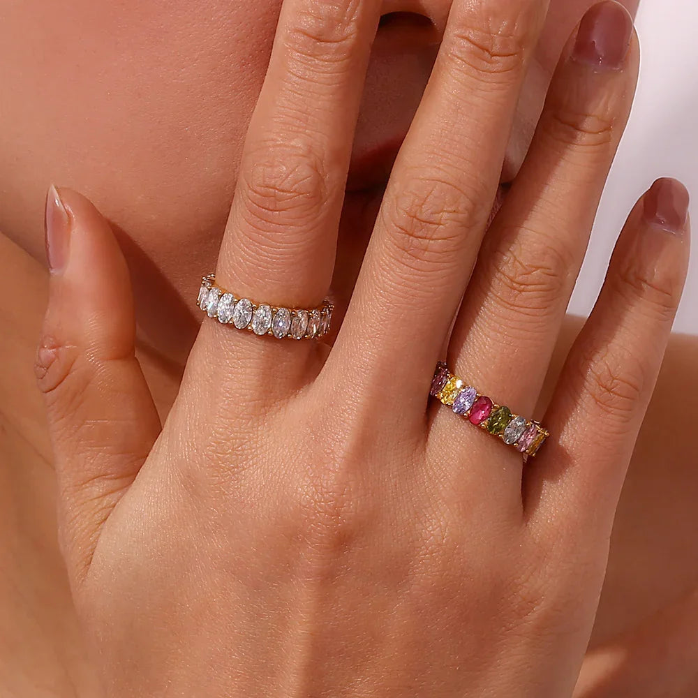 [GALE]Antoinette Diamond Simulant Gold Ring