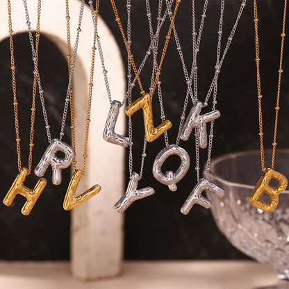 [GALE]Balloon Gold Initial Necklace