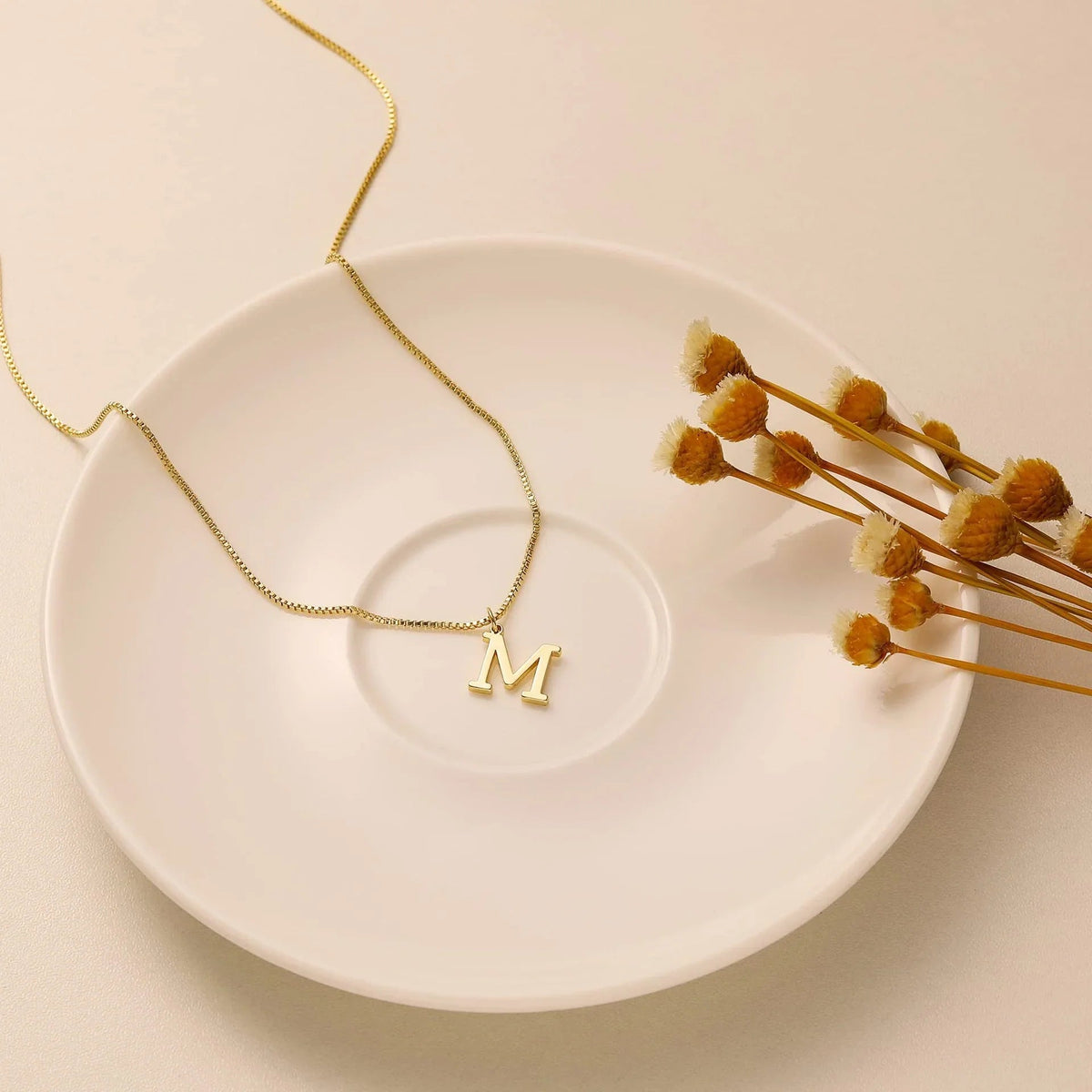 [GALE]Therese Letter Initial Gold Necklace