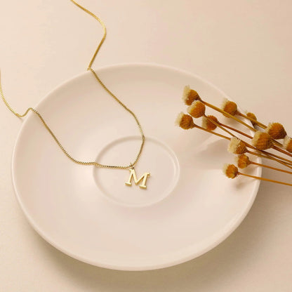 [GALE]Therese Letter Initial Gold Necklace