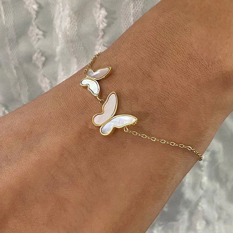 [GALE]Blaire Butterfly Pearl Bracelet