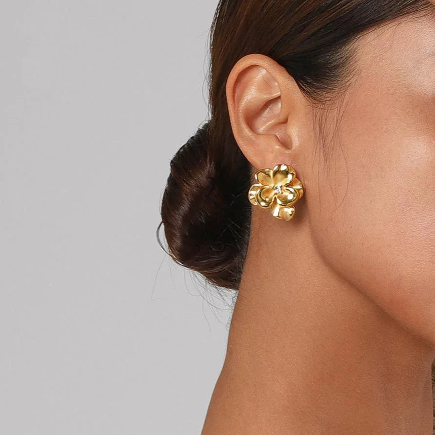 [GALE]Ainsley Floral Gold Earrings