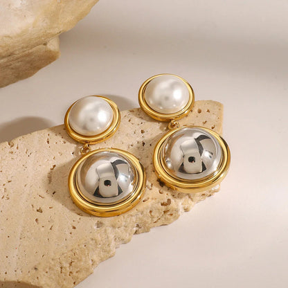 [GALE]Avery Pearl Dome Earrings