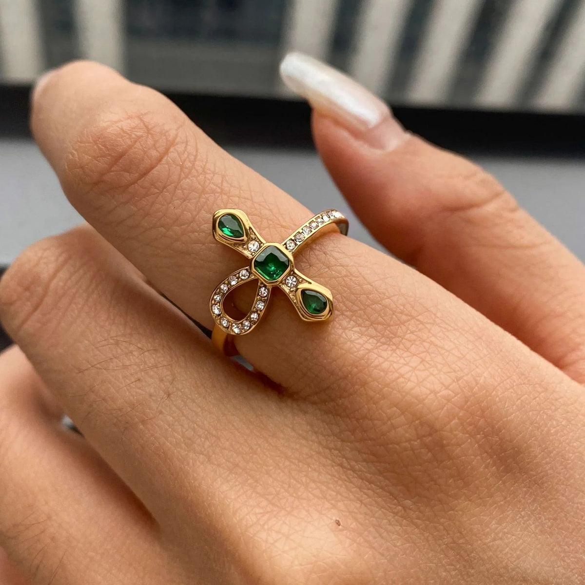 [GALE]Joy Diamond Knot Gold Ring