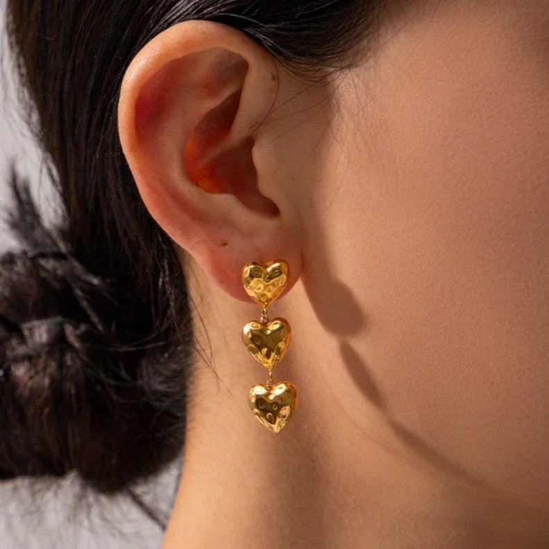 [GALE]Heather Heart Gold Earrings