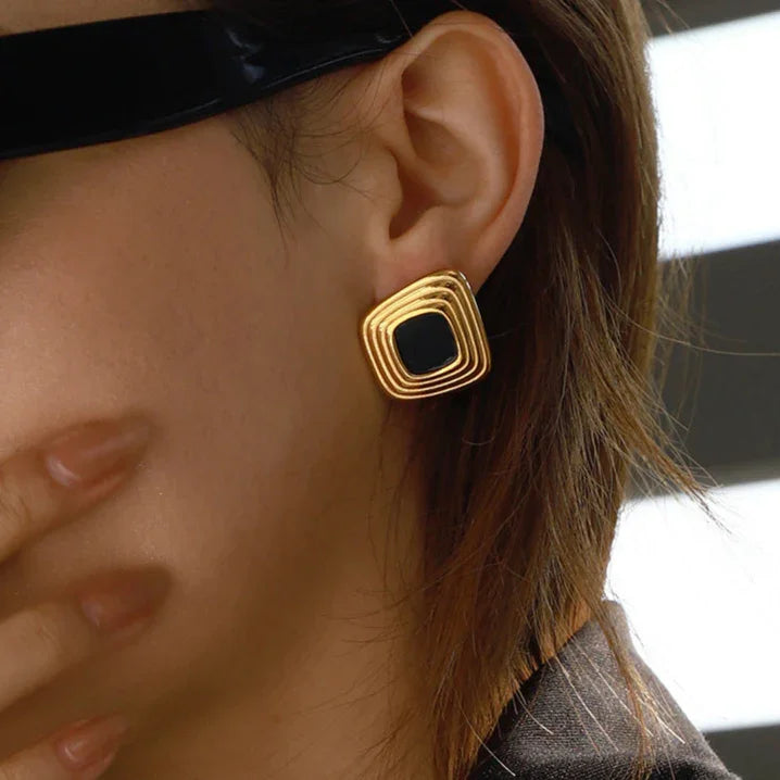 [GALE]Sylvie Geometric Gold Earrings