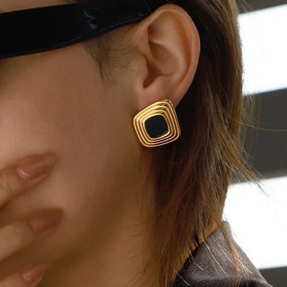 [GALE]Sylvie Geometric Gold Earrings
