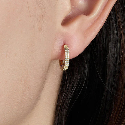 [GALE]Cathy Paved Hoop Earrings
