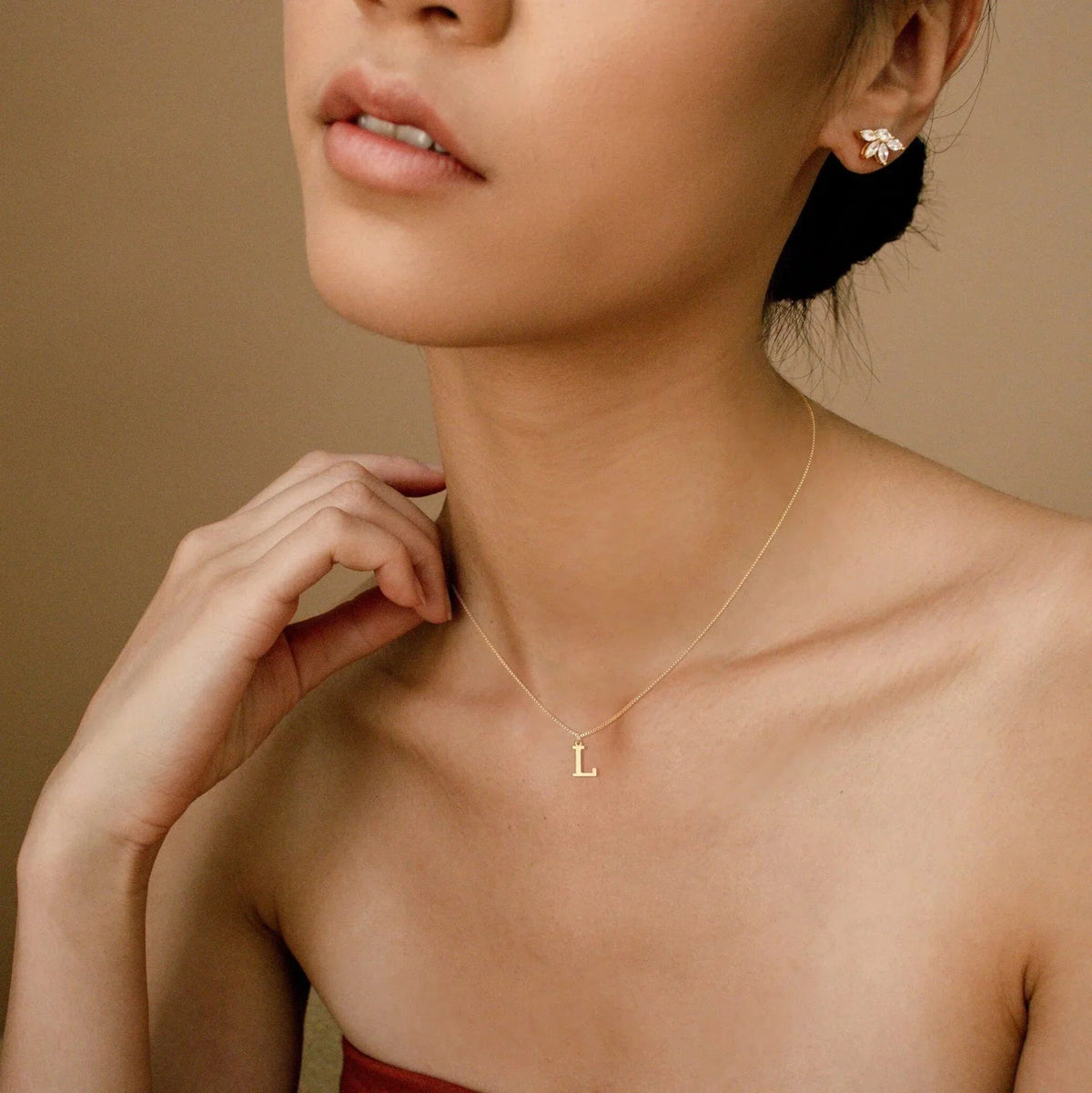 [GALE]Therese Letter Initial Gold Necklace