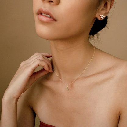 [GALE]Therese Letter Initial Gold Necklace