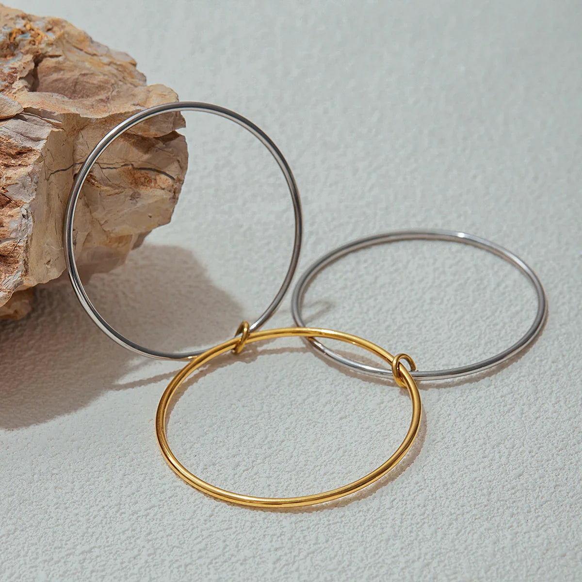 [GALE]Romina Two Tone Stacked Bracelet