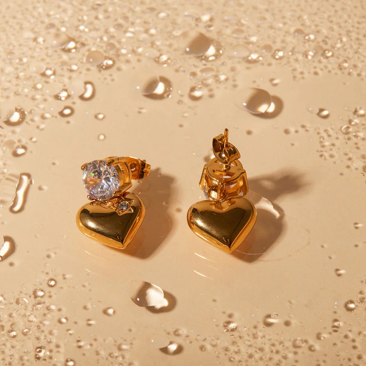 [GALE]Emmeline Heart Gold Earrings