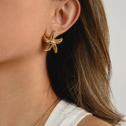 [GALE]Aquatta Gold Starfish Earrings