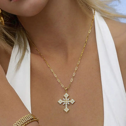 [GALE]Divina Crystal Cross Necklace