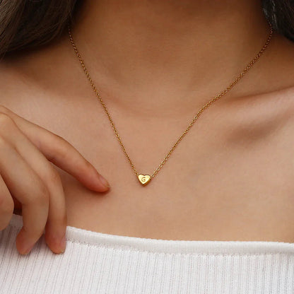 [GALE]Heart Initial Gold Necklace