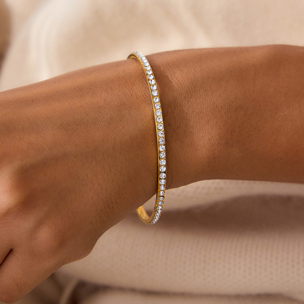 [GALE]Kalista Diamond Gold Bangle