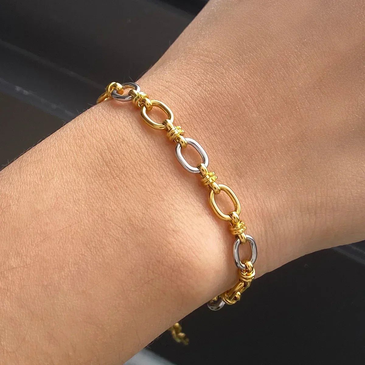[GALE]Addison Two Tone Gold Bracelet