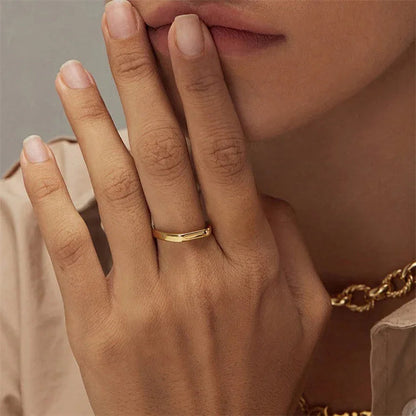 [GALE]Sasha Geometric Gold Ring