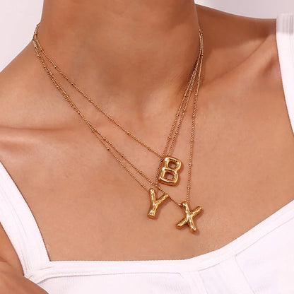 [GALE]Balloon Gold Initial Necklace