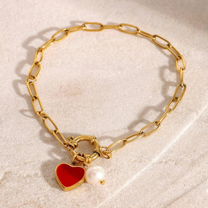 [GALE]Tanya Heart Pearl Bracelet