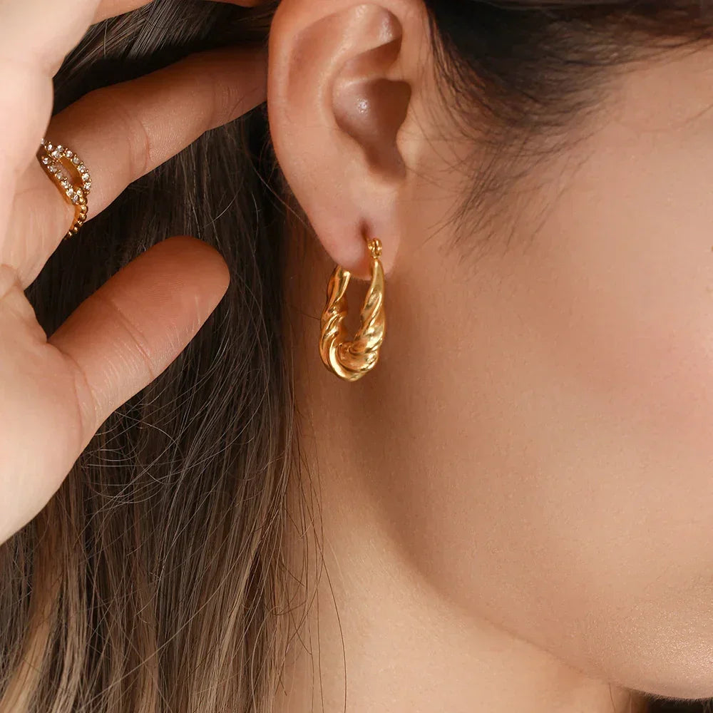 [GALE]Adaline Twist Hoop Earrings