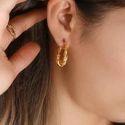 [GALE]Adaline Twist Hoop Earrings