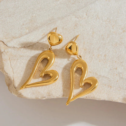 [GALE]Venus Gold Heart Earrings