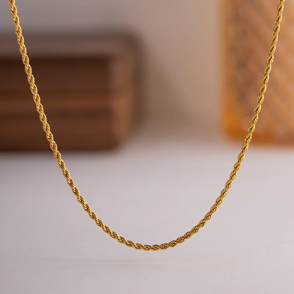 [GALE]Calle Rope Chain Gold Necklace