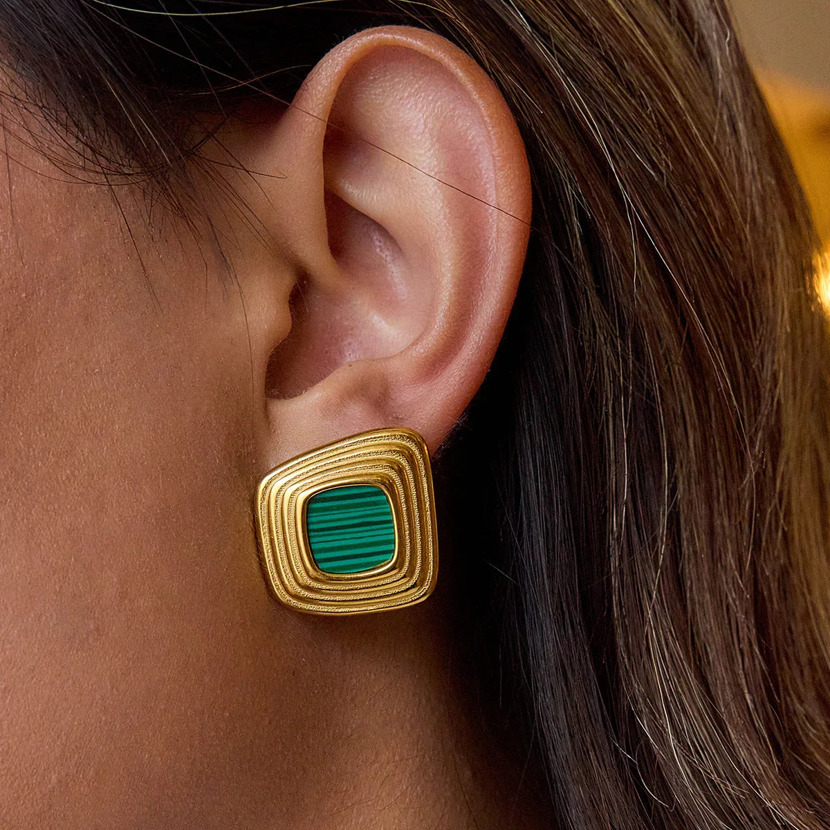 [GALE]Sylvie Geometric Gold Earrings