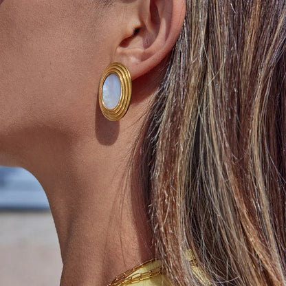 [GALE]Ruthie Gold Enamel Earrings