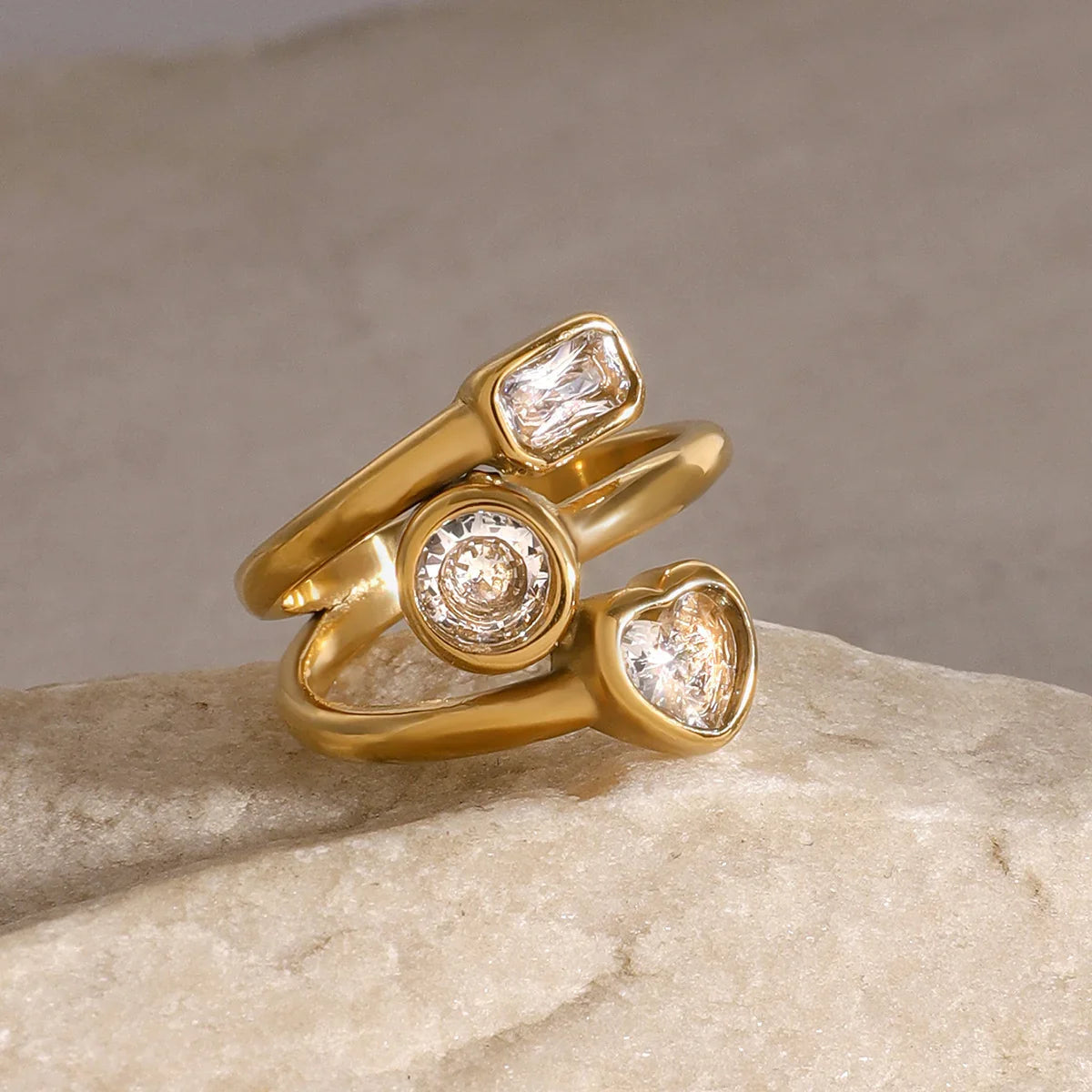 [GALE]Amelina Layered Diamond Ring