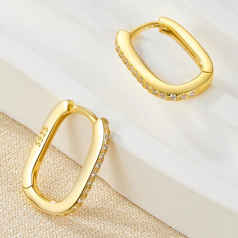 [GALE]Melissa Oval Hoop Earrings