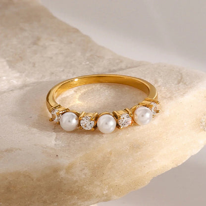 [GALE]Keisha Diamond Pearl Ring