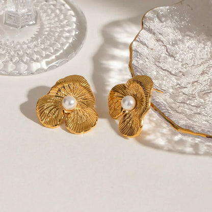 [GALE]Klara Floral Pearl Earrings