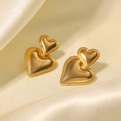 [GALE]Zofia Gold Heart Earrings