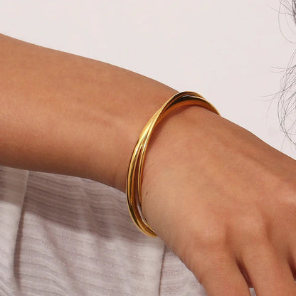 [GALE]Rianne Layered Gold Bangle