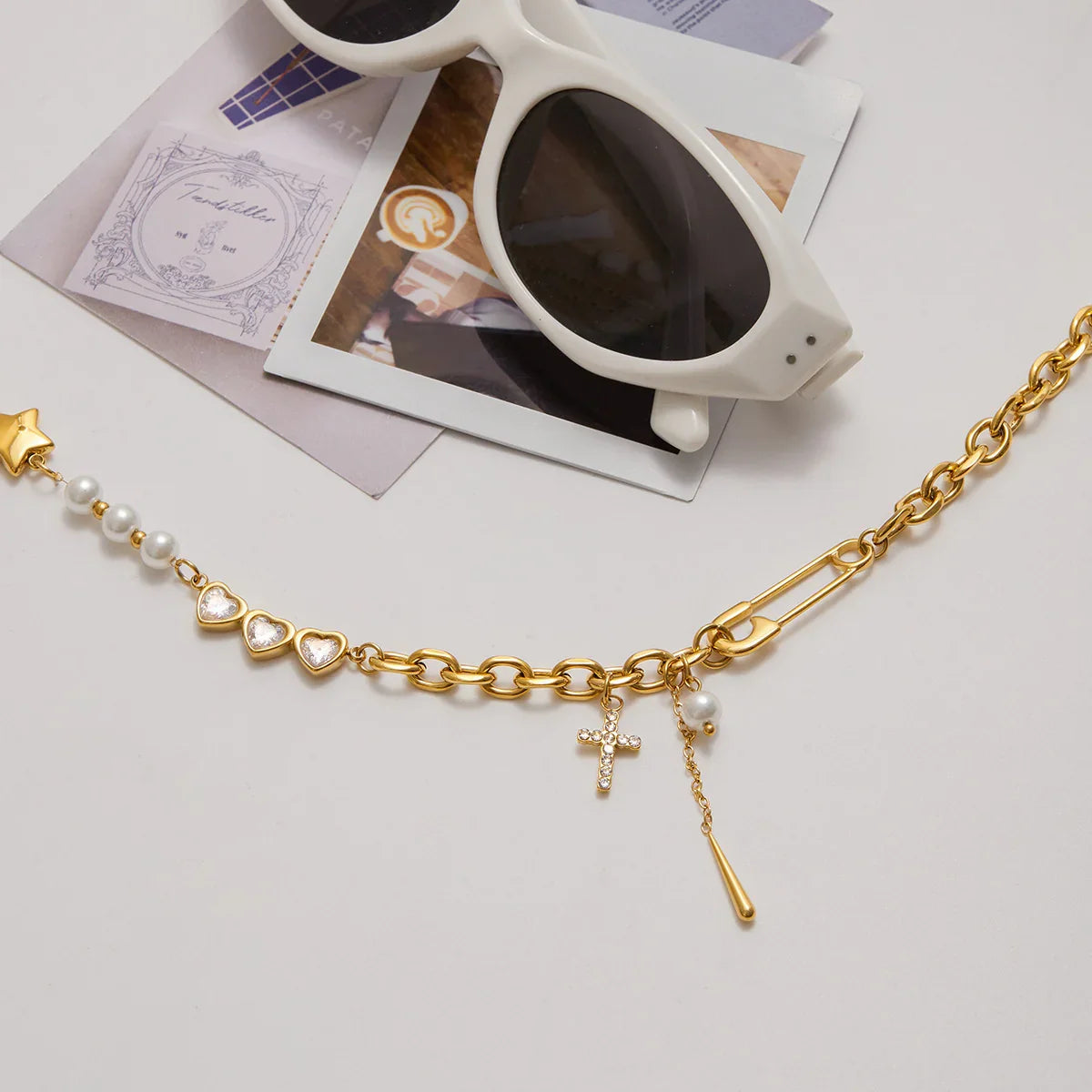 [GALE]Zeraphine Diamond Pearl Gold Necklace